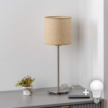 Brilagi - Lampe de table LED NUBILA 1xE27/60W/230V marron clair