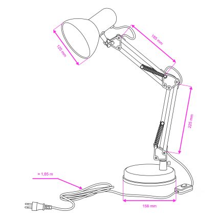 Brilagi - Lampe de table LED ROMERO 1xE27/10W/230V rose