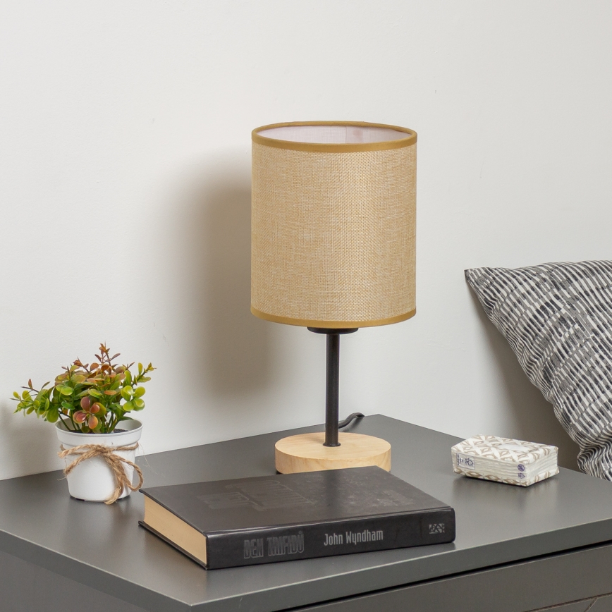 Brilagi - Lampe de table NUBILA WOOD 1xE27/25W/230V chêne/marron clair