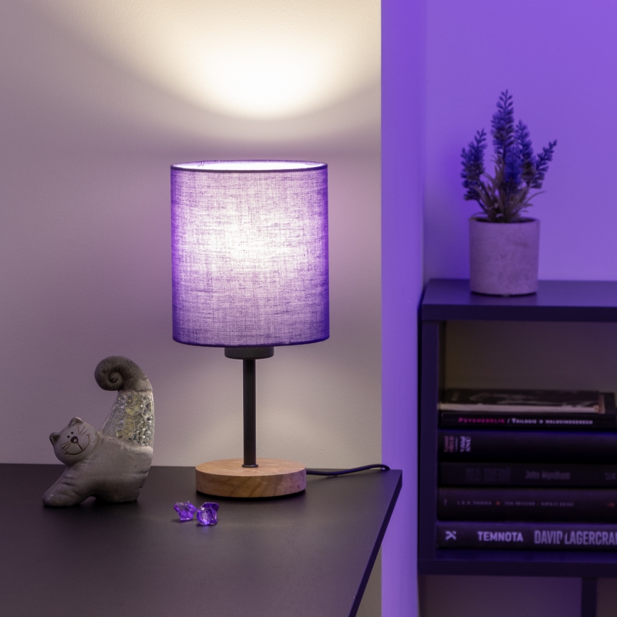 Brilagi - Lampe de table NUBILA WOOD 1xE27/25W/230V chêne/noir