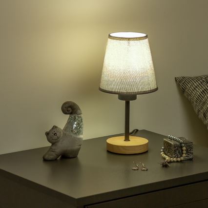 Brilagi - Lampe de table NUBILA WOOD 1xE27/25W/230V chêne/noir