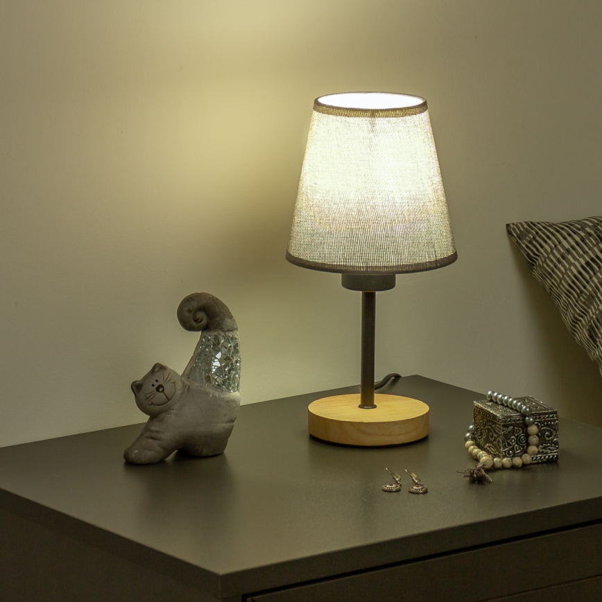 Brilagi - Lampe de table NUBILA WOOD 1xE27/25W/230V chêne/noir