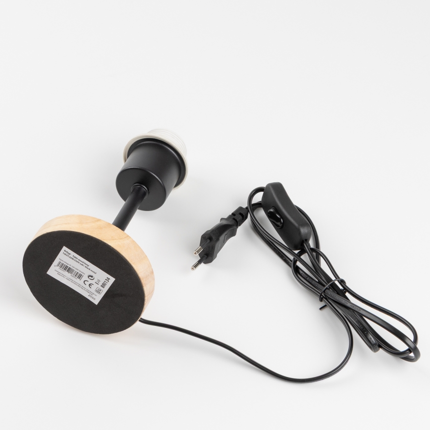 Brilagi - Lampe de table NUBILA WOOD 1xE27/25W/230V chêne/noir/jaune