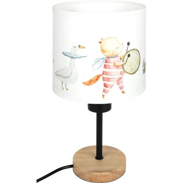 Brilagi - Lampe de table pour enfant BOBO WOOD 1xE27/25W/230V chêne/noir/blanc/motifs animaux