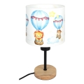 Brilagi - Lampe de table pour enfant BOBO WOOD 1xE27/25W/230V chêne/noir/blanc/motifs animaux