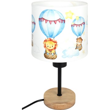 Brilagi - Lampe de table pour enfant BOBO WOOD 1xE27/25W/230V chêne/noir/blanc/motifs animaux