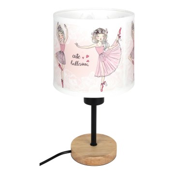 Brilagi - Lampe de table pour enfant BOBO WOOD 1xE27/25W/230V chêne/noir/blanc/rose/ballerines