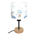 Brilagi - Lampe de table pour enfants BOBO WOOD 1xE27/25W/230V chêne/noir/blanc/bleu/motif oursons