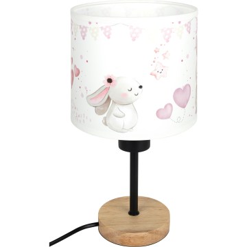 Brilagi - Lampe de table pour enfants BOBO WOOD 1xE27/25W/230V chêne/noir/crème/lapins