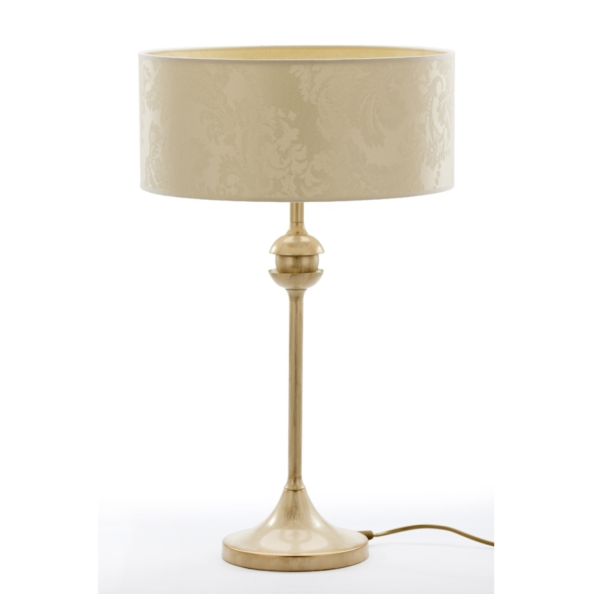 Brilagi - Lampe de table SAPHIRE 1xE27/15W/230V crème/dorée/patinée