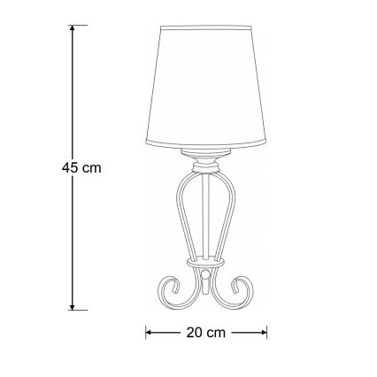 Brilagi - Lampe de table SONIA 1xE27/15W/230V crème/patine