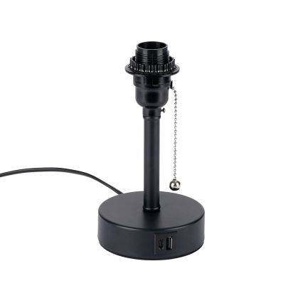 Brilagi - Lampe de table TABLON avec port USB 1x E27/25W/230V, noire