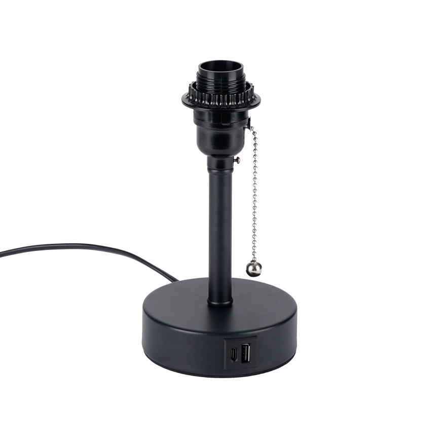 Brilagi - Lampe de table TABLON avec port USB 1x E27/25W/230V, noire