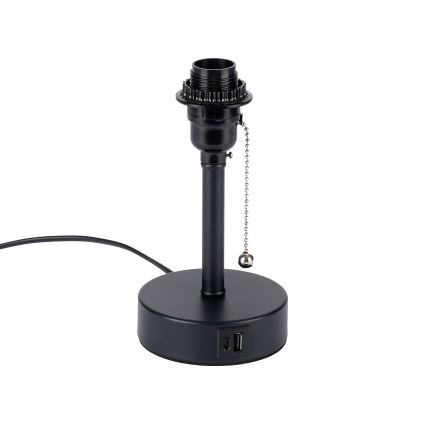 Brilagi - Lampe de table TABLON avec port USB 1xE27/25W/230V noire/blanche