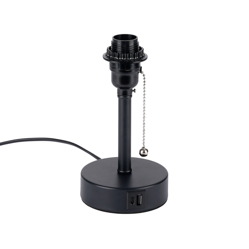 Brilagi - Lampe de table TABLON avec port USB 1xE27/25W/230V noire/blanche