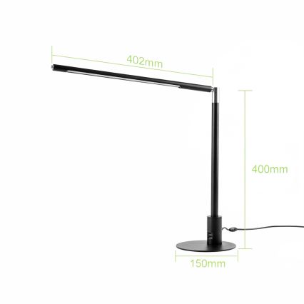 Brilagi - Lampe de bureau tactile et dimmable à LED avec ports USB VARIO LED/7W/230V 3000–6500K CRI 96, noir