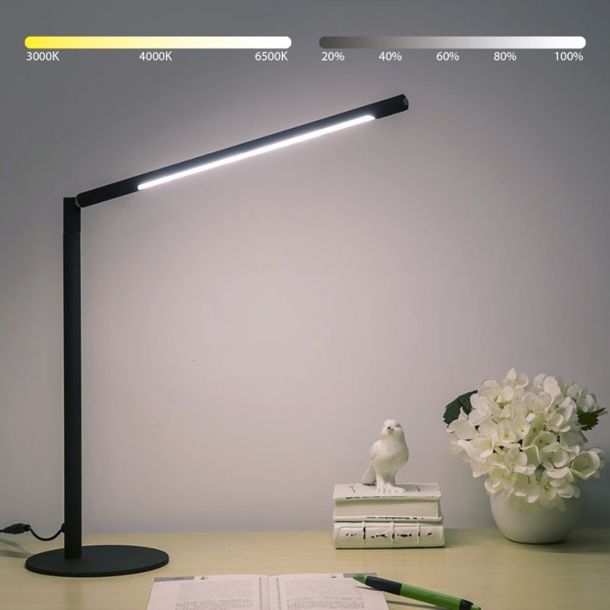 Brilagi - Lampe de bureau tactile dimmable VARIO LED/7W/230V 3000-6500K CRI 96 noire