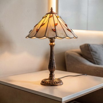 BRILAGI - lampe de table Tiffany en vitrail FOLIA 1xE27/60W/230V