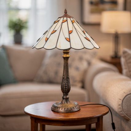 BRILAGI - lampe de table Tiffany en vitrail FOLIA 1xE27/60W/230V