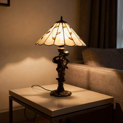 Brilagi - lampe de table Tiffany en vitrail FOLIA 1xE27/60W/230V