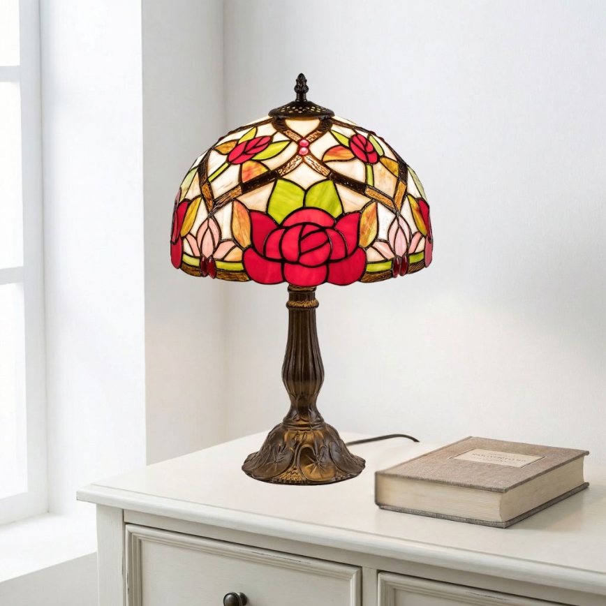 Brilagi - Lampe de table Tiffany en vitrail GARLAN 1xE27/40W/230V