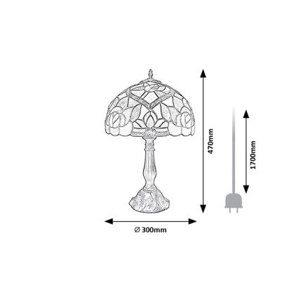 Brilagi - Lampe de table Tiffany en vitrail GARLAN 1xE27/40W/230V