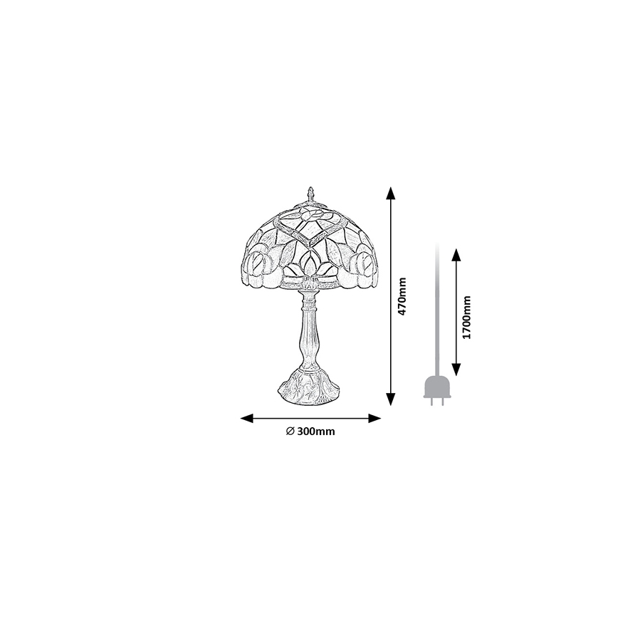 Brilagi - Lampe de table Tiffany en vitrail GARLAN 1xE27/40W/230V