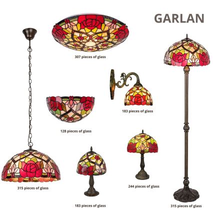 Brilagi - Lampe de table Tiffany en vitrail GARLAN 1xE27/40W/230V