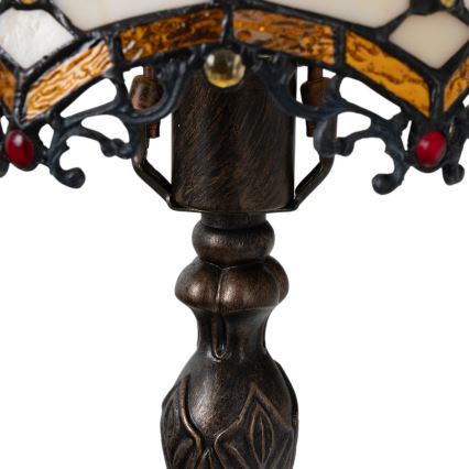 Brilagi - Lampe de table Tiffany en vitrail IVOIRE 1xE27/60W/230V