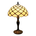 BRILAGI - Lampe de table Tiffany en vitrail IVORY SMOOTH 1xE27/60W/230V