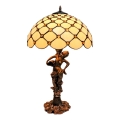 BRILAGI - Lampe de table Tiffany en vitrail IVORY SMOOTH 1xE27/60W/230V