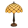 BRILAGI - lampe de table Tiffany en vitrail IVORY SMOOTH 2xE27/60W/230V