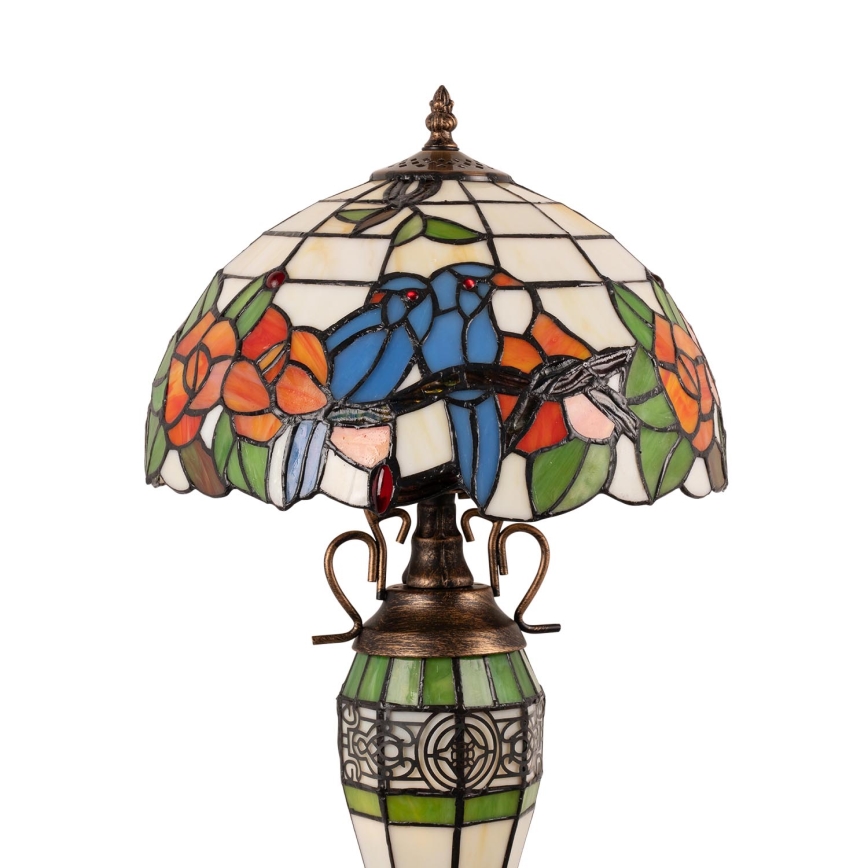 Brilagi - Lampe de table Tiffany en vitrail JUNGLE 1xE27/60W/230V + 1xE14/40W