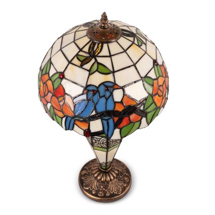Brilagi - Lampe de table Tiffany en vitrail JUNGLE 1xE27/60W/230V + 1xE14/40W
