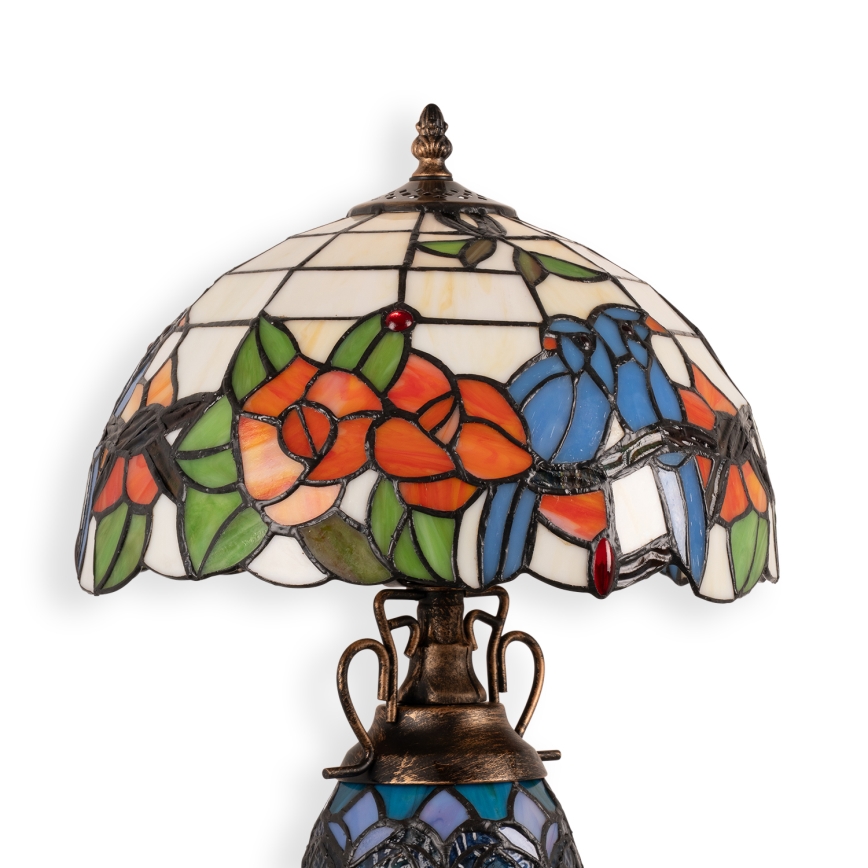 Brilagi - lampe de table Tiffany en vitrail JUNGLE 1xE27/60W/230V + 1xE14/40W