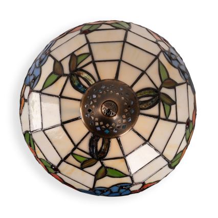 Brilagi - lampe de table Tiffany en vitrail JUNGLE 1xE27/60W/230V + 1xE14/40W