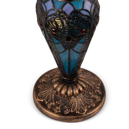 Brilagi - lampe de table Tiffany en vitrail JUNGLE 1xE27/60W/230V + 1xE14/40W