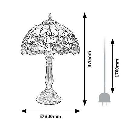 Brilagi - Lampe de table Tiffany en vitrail LORAS 1xE27/40W/230V