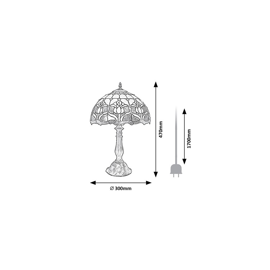 Brilagi - Lampe de table Tiffany en vitrail LORAS 1xE27/40W/230V