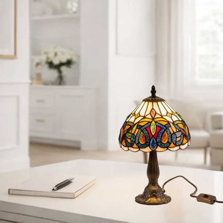Brilagi - lampe de table Tiffany en vitrail LUISA 1xE14/40W/230V