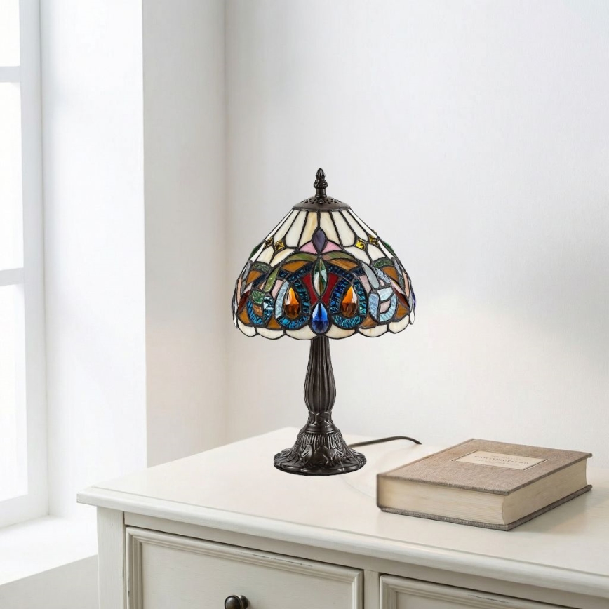 Brilagi - lampe de table Tiffany en vitrail LUISA 1xE14/40W/230V