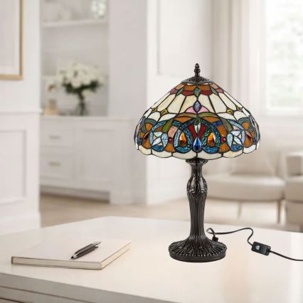 Brilagi - lampe de table Tiffany en vitrail LUISA 1xE27/40W/230V