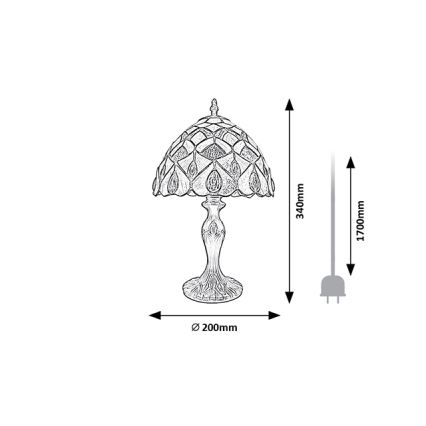 Brilagi - Lampe de table Tiffany en vitrail MARGARET 1xE14/40W/230V