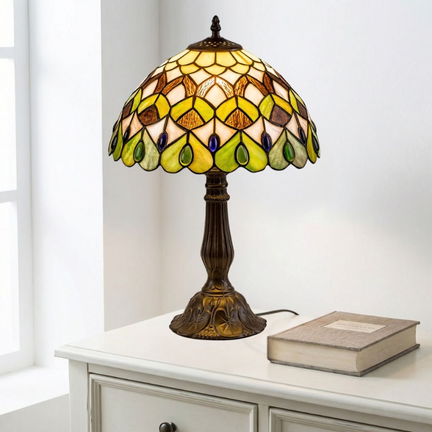 Brilagi - lampe de table Tiffany en vitrail MARGARET 1xE27/40W/230V