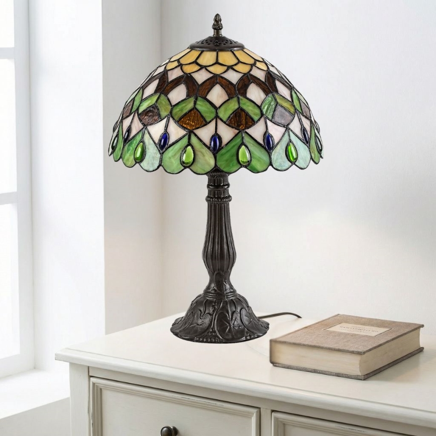 Brilagi - lampe de table Tiffany en vitrail MARGARET 1xE27/40W/230V