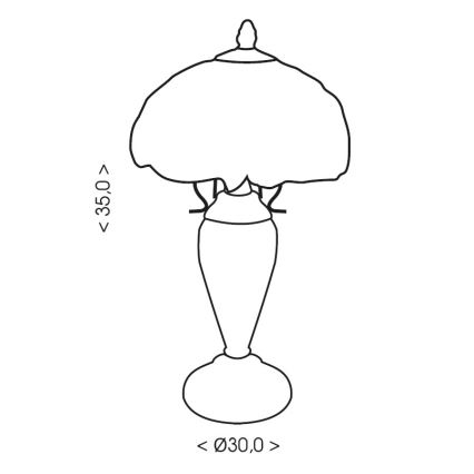 Brilagi - lampe de table Tiffany en vitrail MIRABELLA 1xE27/60W/230V + 1xE14/40W