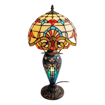 Brilagi - Lampe de table Tiffany en vitrail MIRABELLA 1xE27/60W/230V + 1xE14/40W