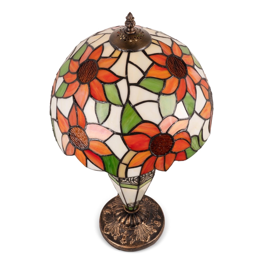 Brilagi - lampe de table Tiffany en vitrail SUNFLOWER 1xE27/60W/230V + 1xE14/40W