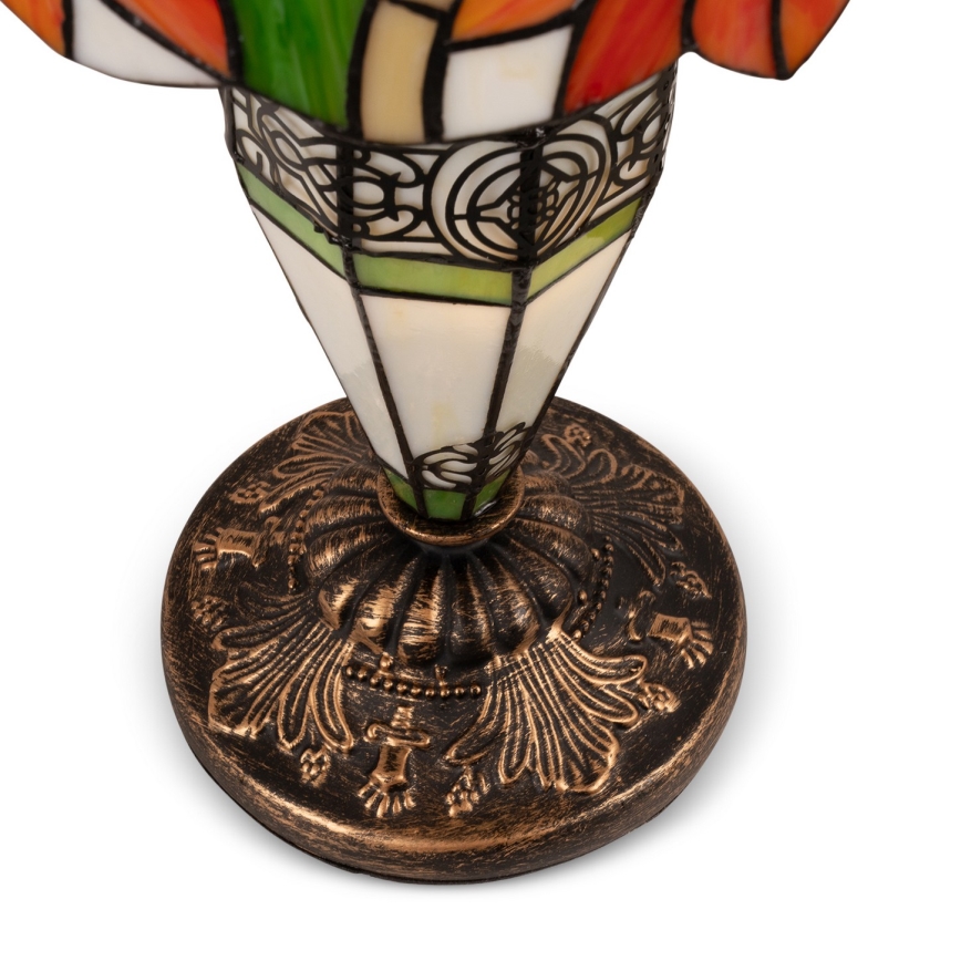 Brilagi - lampe de table Tiffany en vitrail SUNFLOWER 1xE27/60W/230V + 1xE14/40W