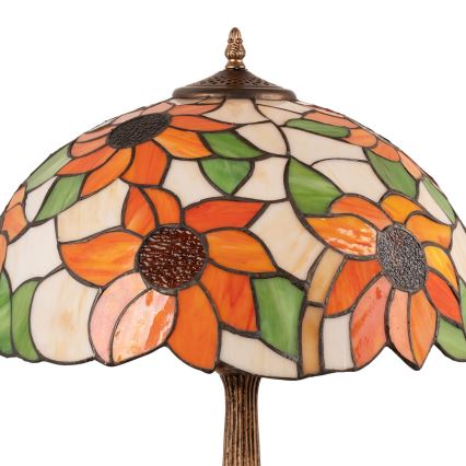 Brilagi - Lampe de table Tiffany en vitrail SUNFLOWER 2xE27/60W/230V